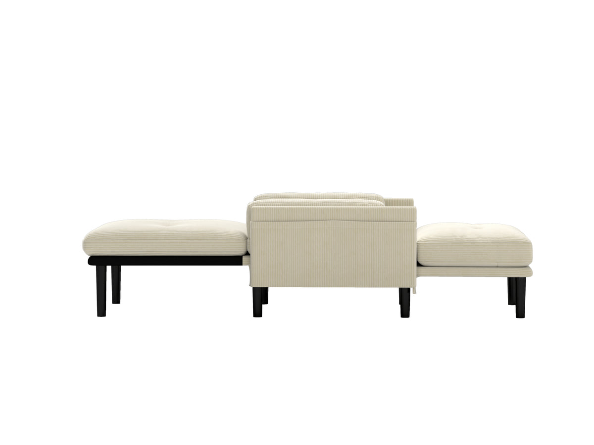 Ivory Sofa Chair With Recline Fuction Ivory Velvet Metal Primary Living Space Medium Soft Loose Back Pillow Top Arms Foam Fabric Metal 1 Seat