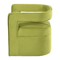 Modern Velvet Accent Chair With Ribbed Detail, Luxury Curved Fully Upholstered Accent Chair, Green No Assembly Needed Green Velvet