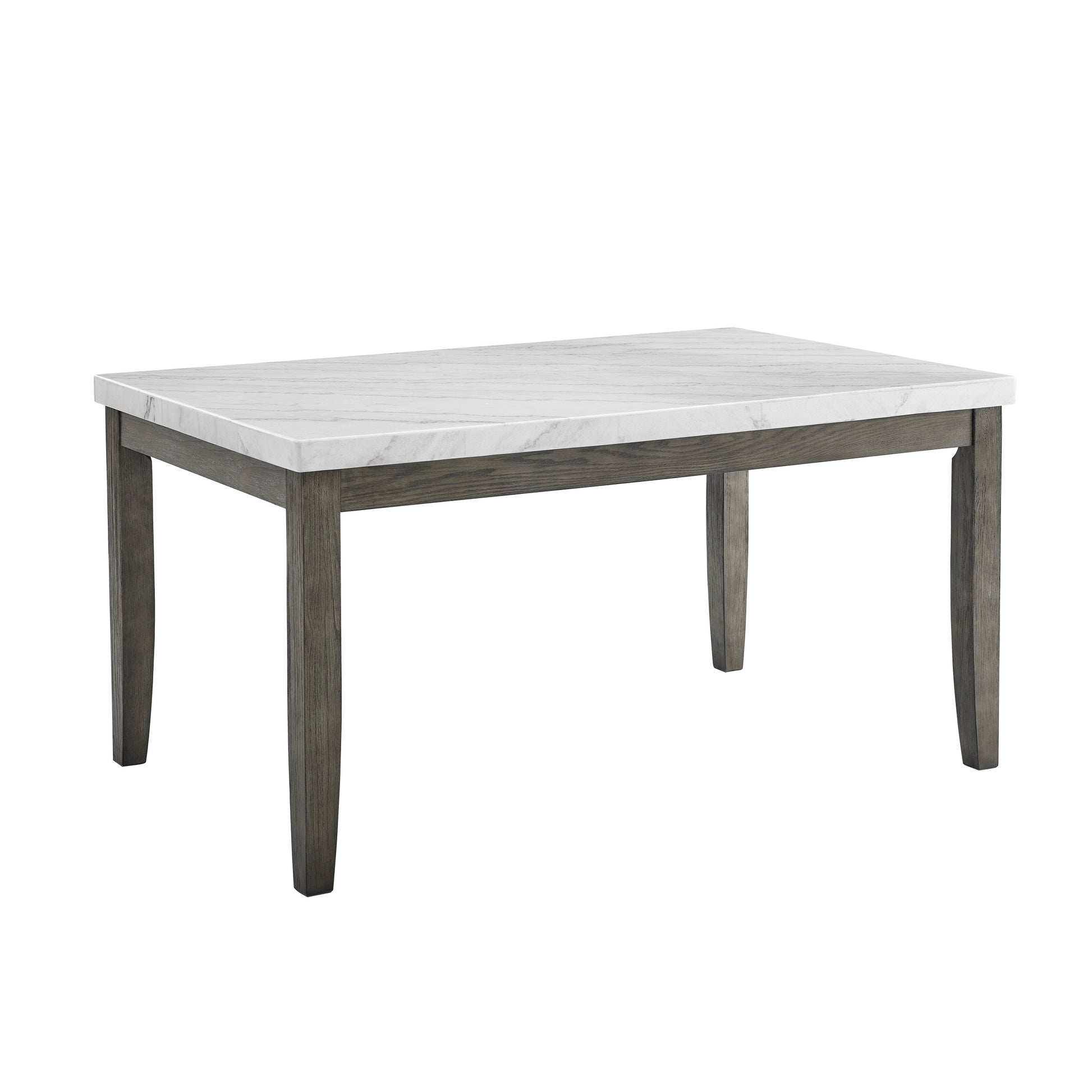 Emily 7 Piece Dining Set Dark Gray Dark Gray Marble