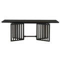 Farmhouse 9 Piece 83.9Inch Extendable Dining Table Set With 2 12 Inch Removable Leaves And 8 Upholstered Dining Chairs, Espresso Wood Dining Room Solid Wood Rubberwood Rectangular Dining Table With Chair Upholstered Chair Wood Espresso Seats 8 Removable