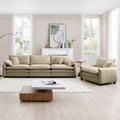 Mid Century Modern Sofa Set Of Two, One 3 Seater Sofa And One Single Seat Sofa With 2 Arm Pillows And 4 Throw Pillows,2 Pieces Sofa Set For Living Room,Tan Corduroy Fabric Tan Corduroy 4 Seat