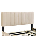 Queen Size Velvet Upholstered Platform Bed With 2 Drawers And 1 Twin Xl Trundle Beige Queen Beige Upholstered