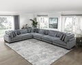 1Pc Modern Living Room Furniture Modular Armless Chair Plush Gray Corduroy Fabric Upholstery Plywood Frame, Matching Pillow Gray Wood Primary Living Space Modern Plywood 1 Seat
