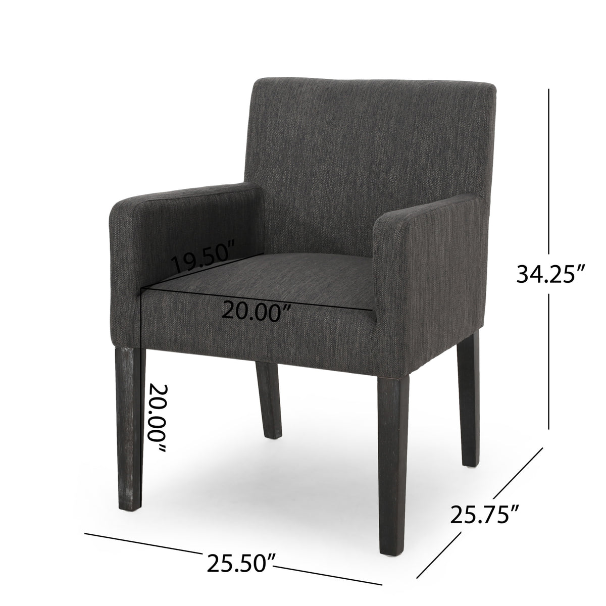 Arm Chair Charcoal Fabric