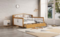Full Size House Shape Daybed With Two Drawers And Bookcase Headboard Wooden Bed For Girls Boys Teens, No Box Spring Needed, Walnut And White Box Spring Not Required Full White Walnut Wood Bedroom Cute Pine Bed Frame Wood