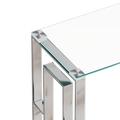 Console Table Stainless Steel Glass,Meal Side Table Silvery Clear Bs 02 S Silver,Transparent Primary Living Space Modern Stainless Steel