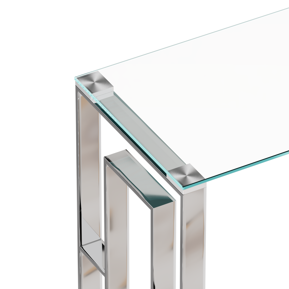 Console Table Stainless Steel Glass,Meal Side Table Silvery Clear Bs 02 S Silver,Transparent Primary Living Space Modern Stainless Steel