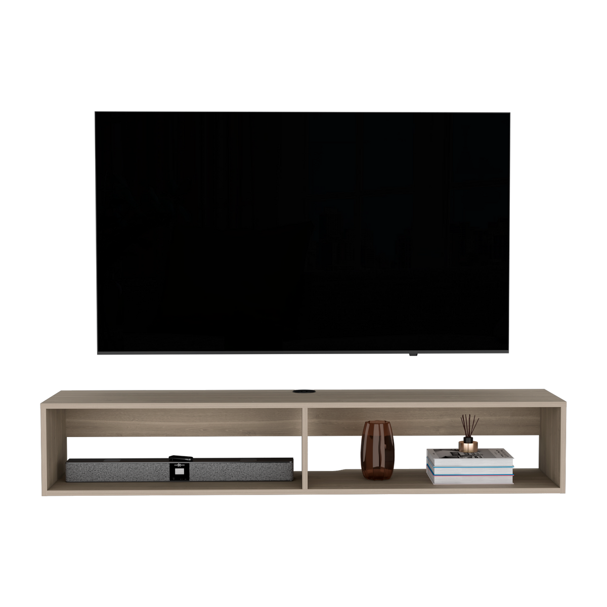 Floating Tv Stand Moore, Living Room, White Oak White Oak 60 69 Inches Engineered Wood
