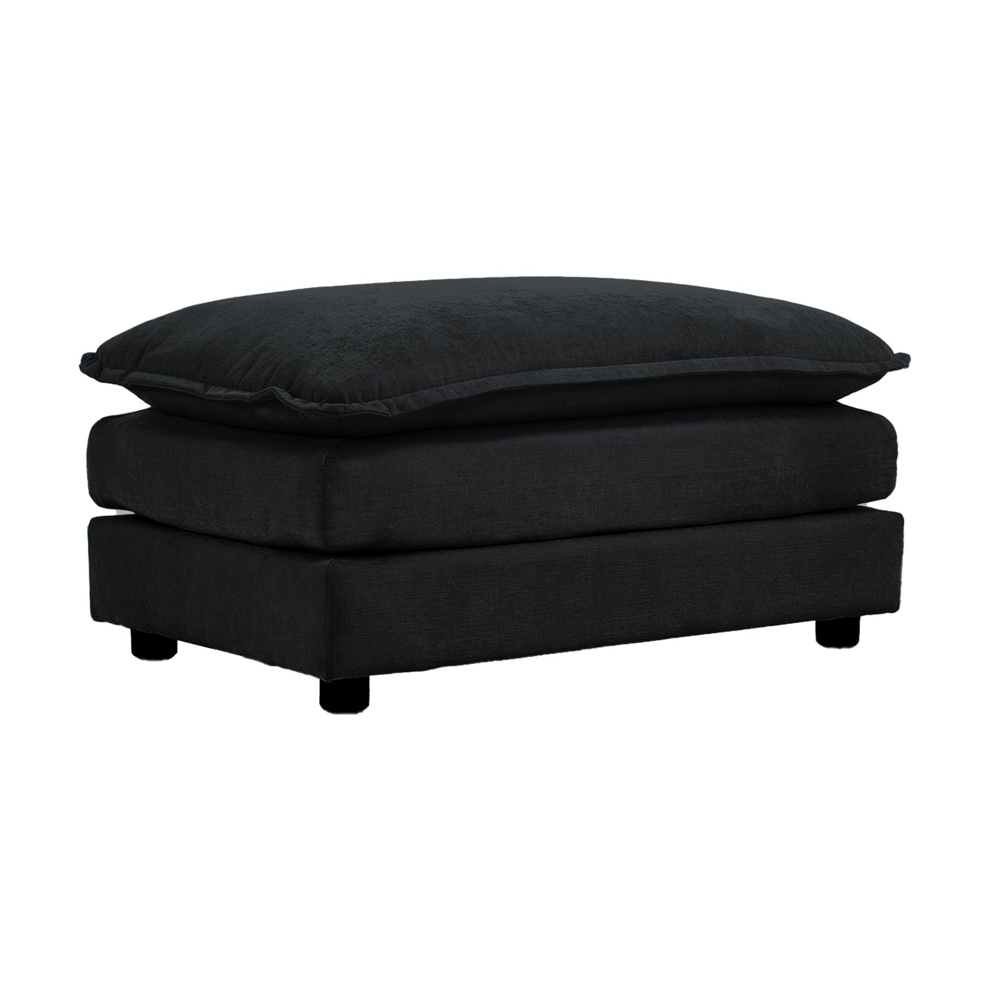 Modular Sectional Sofa For Living Room,U Shaped Couch 5 Seater Convertible Sectional Couch With 1 Ottoman ,Black Chenille Black Chenille 4 Seat