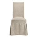 Tan Tight Back Side Chairs With Skirt Set Of 2 Tan Dining Room Contemporary Rubberwood Set Of 2 Wood Fabric