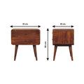 Solid Wood Large Curved Chestnut Bedside Brown Brown 2 Drawers Bedroom Bedside Cabinet Contemporary Mango Drawers Chestnut Solid Wood