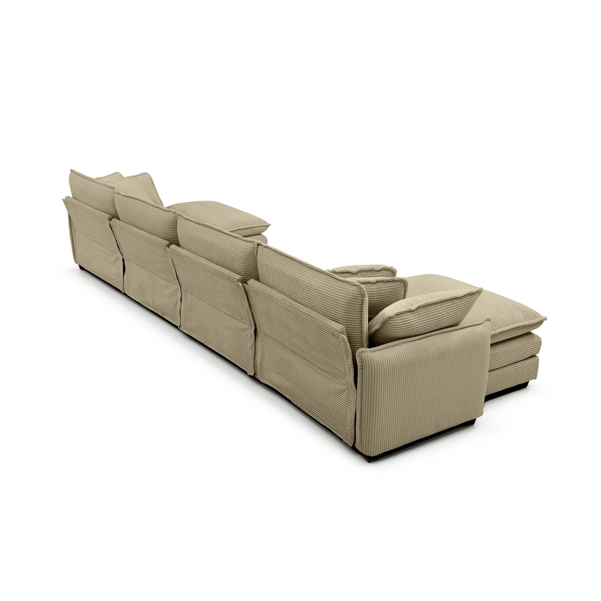 Over Size U Shape Corduroy Sofamodern Upholstered 4 Seater Sofa With 2 Ottomans, Premium Soft Corduroy Fabric Sofa Camel Corduroy 4 Seat