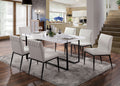 Ivory2Pcs Side Chairs Dining Room Furniture Black Metal Frame Padded Seat Dining Chair Contemporary Style Black Ivory Dining Room Classic,Contemporary,Modern,Ultra Modern Side Chair Solid Back Set Of 2 Metal