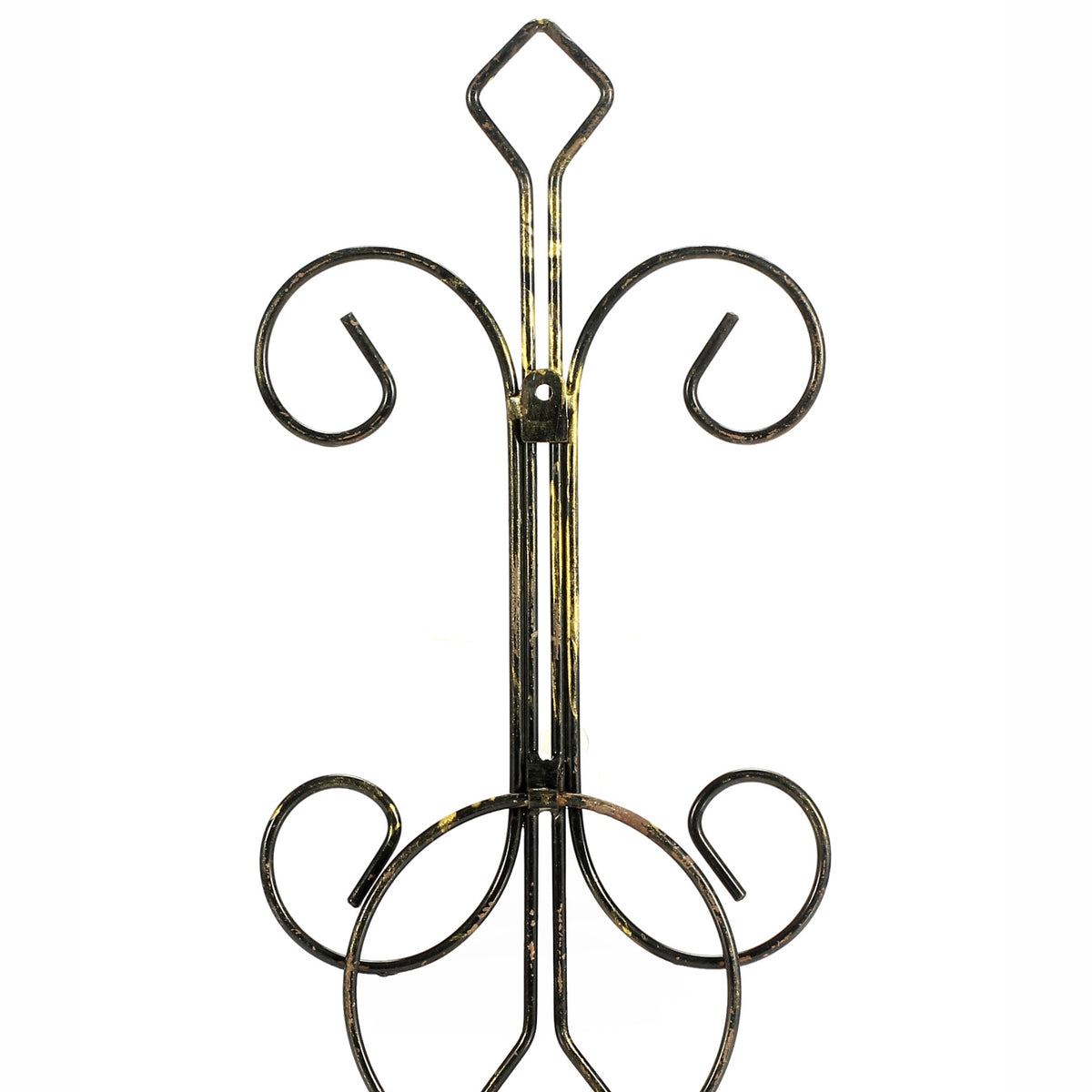 16" Single Pot Black Gold Cast Metal Crest Wall Planter Decoration Multicolor Metal