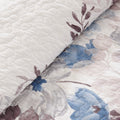 6 Piece Printed Quilt Set With Throw Pillows Blue Full Queen Full Blue Cotton