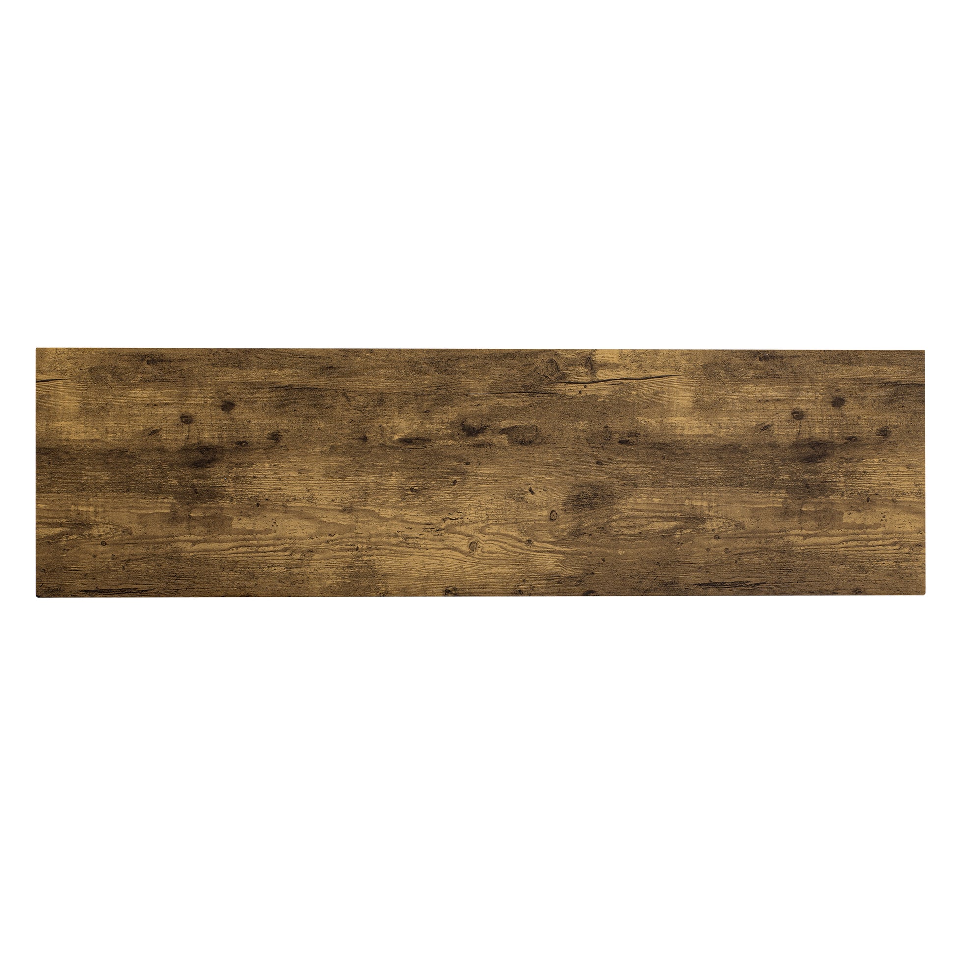 Rustic Industrial Design Demilune Shape Textured Metal Distressed Wood Console Table Distressed Brown Distressed Brown Mdf