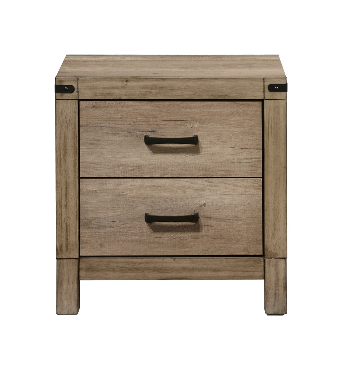 1Pc Contemporary Tall Two Drawer Night Stand Bedroom Solid Wood Wooden Furniture Nightstand End Table Brown Melamine Finish Rustic Brown 2 Drawers Bedroom Bedside Cabinet Contemporary,Rustic Easy Assembly Wood