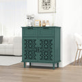 2 Door 2 Drawer Cabinet, American Furniture, Suitable For Bedroom, Living Room, Study Dark Green Mdf