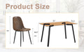 Table And Chair Set.Large Modern Rectangular Table With Brown Glass Top And Silver Metal Legs. Paired With 6 Brown Chairs With Soft Linen Fabric Cushions And Black Metal Legs. Brown,Silver Seats 6 Glass Metal