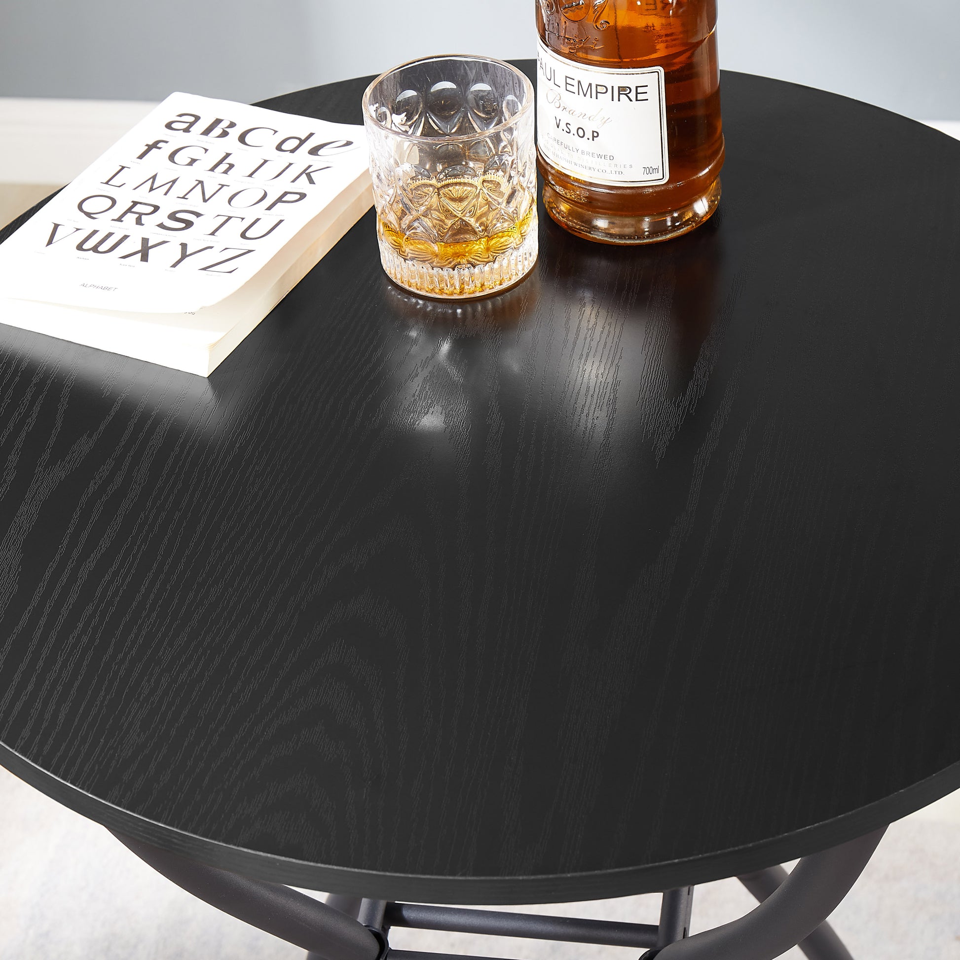 3 Bar Table And Chairs Set For Dining Room Industrial Counter Height Bar Chairs With Metal Back, Fabric Seat Black Dining Room American Design,American Traditional,Antique Metal