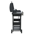 Propane Gas Grill 4 Burner Barbecue Grill, Stainless Steel 34,000 Btu Patio Garden Barbecue Grill With Two Shelves, Lid, Wheels And Bottle Opener Black Iron