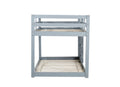 Solid Woodensolid Rubber Wooden Twin Over Twin Loft Bed With Ladder ,Upper And Bottom Bed Platforms Crafted With Strengthened Slats ,Grey Twin Grey Rubber Wood