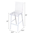 Clear And Chrome Armless Counter Height Chair Set Of 2 Clear Dining Room Contemporary Solid Back Set Of 2 Wood Plastic