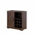 Wine Bar Cabinet For Liquor And Glasses, Farmhouse Coffee Bar, Cabinet With Wine Rack Barn Door Buffet Sideboard Cabinet With Drawer, Adjustable Storage Shelves, 31.5