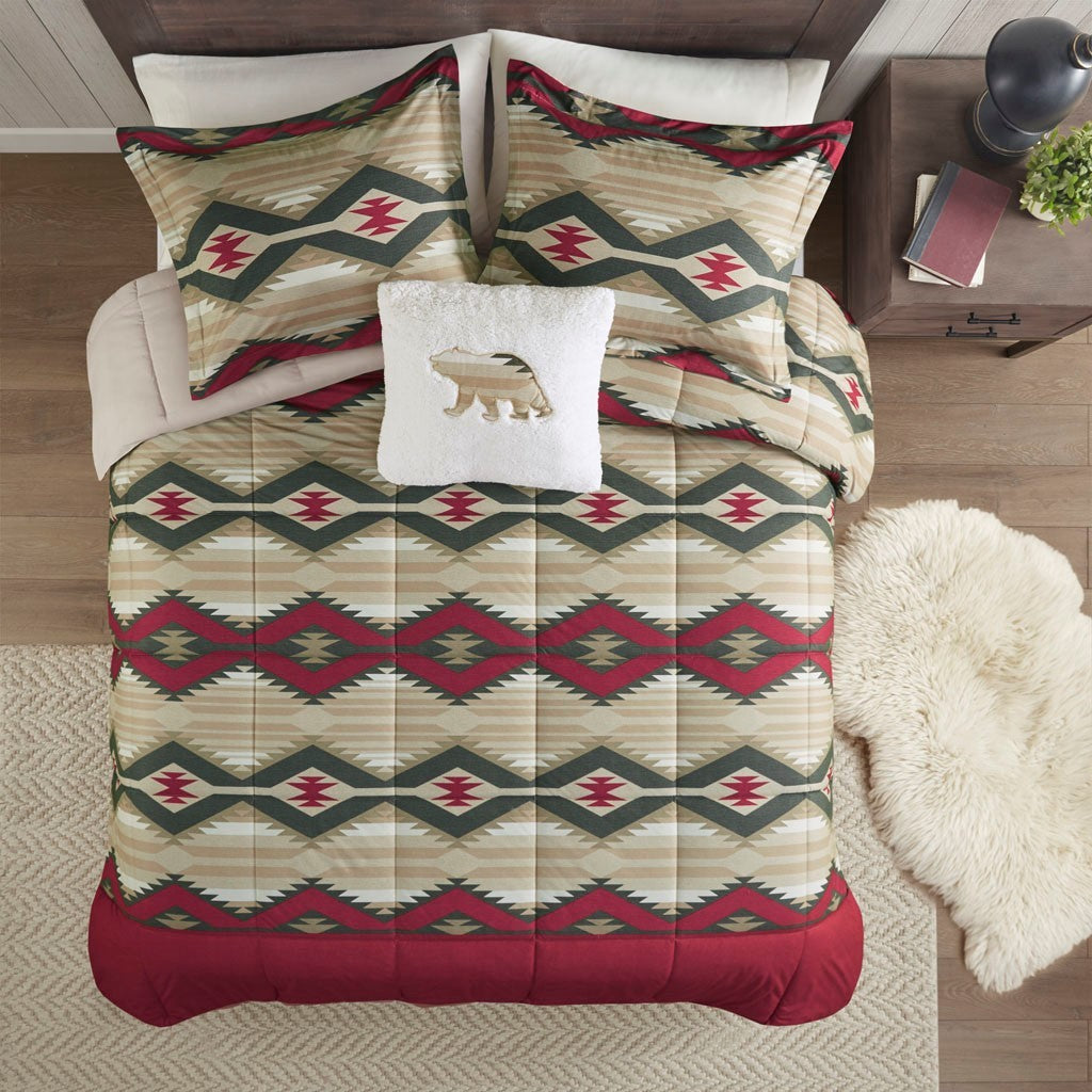 Down Alternative Comforter Set With Throw Pillow King Multicolor Polyester