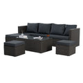 Patio Furniture, Outdoor Furniture, Seasonal Pe Wicker Furniture,7 Pcs Set Wicker Furniture With Lounger Sofa Yes Dark Gray Seats 6 Pe Rattan Iron Waterproof Fabric