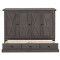 Solid Pine Murphy Bed Chest Cube Cabinet Bed With Charging Station And Large Storage Drawer For Home Office Or Small Room,Full,Gray Box Spring Not Required Full Gray Wood Gray Pine Murphy Solid Wood Mdf