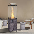 Good Product Faux Woodgrain Fire Heater With Tempered Glass Black Garden & Outdoor American Design Magnesium Oxide