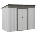Outsunny 7' X 4' Metal Lean To Garden Shed, Outdoor Storage Shed, Garden Tool House With Double Sliding Doors, 2 Air Vents For Backyard, Patio, Lawn, Silver Silver Steel