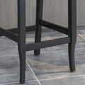 Vienna Contemporary Fabric Tufted Wingback 31 Inch Counter Stools, Set Of 2, Charcoal And Dark Brown Charcoal Fabric