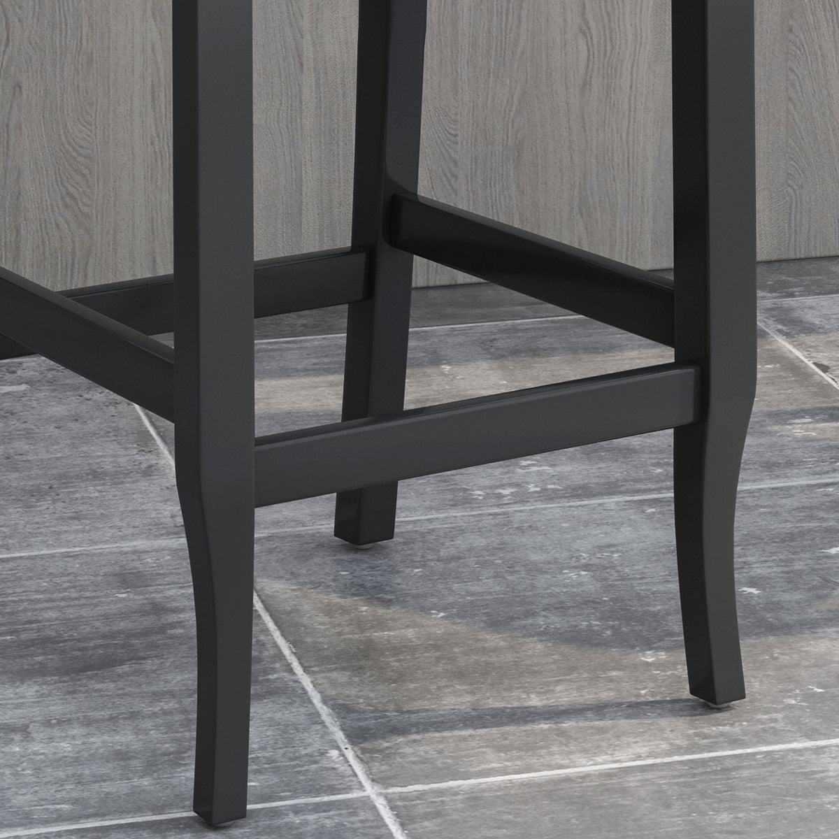 Vienna Contemporary Fabric Tufted Wingback 31 Inch Counter Stools, Set Of 2, Charcoal And Dark Brown Charcoal Fabric