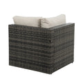 Patio Furniture, Outdoor Furniture, Seasonal Pe Wicker Furniture, 6 Set Wicker Furniture With Tempered Glass Coffee Table Dark Gray Seats 4 Pe Rattan Iron Waterproof Fabric