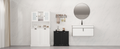 Two Compartment Tilt Out Laundry Sorter Cabinet Black Black Mdf