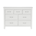 7 Drawers White Finish Dresser Transitional Style Wooden Bedroom Furniture 1Pc White Bedroom Transitional Wood
