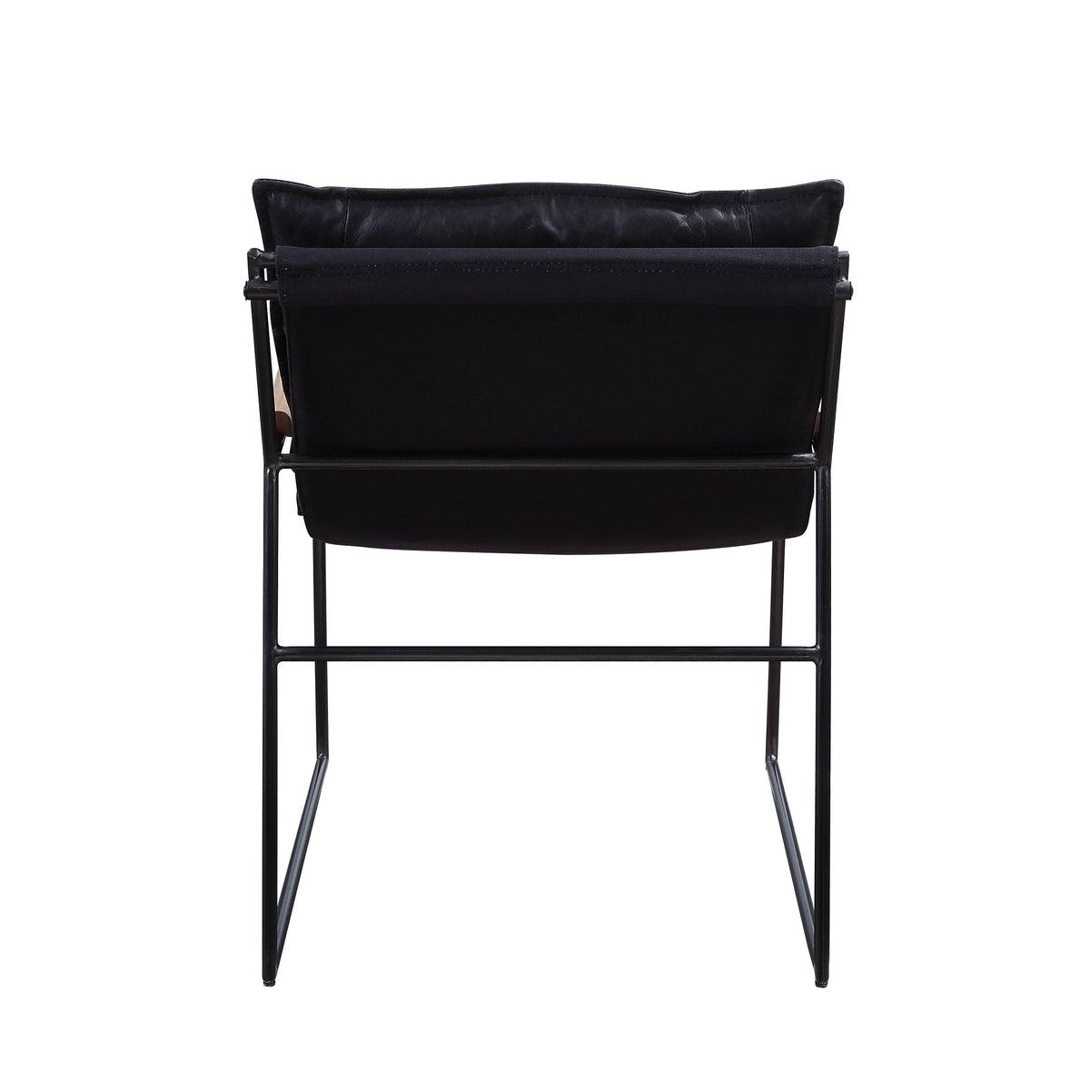 Distress Espresso And Matt Iron Accent Chair With Sled Base Espresso Primary Living Space Genuine Leather
