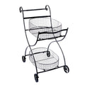 Well Designed Metal Utility Cart & Stand, Black Black Steel