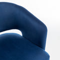 Swivel Barrel Chair, Velvet Accent Armchair 360 Degree Swivel Club Chair For Living Room Bedroom Reception Room Blue Foam Velvet