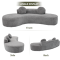 Arrived 105.5''Curved Sofa, Modern Minimalist Sofa, Cloud Couch Sofa 3 4 Seater Couch With 2 Pillows,Bedroom, No Assembly Required, Point Shaped Corduroy, Anti Wrinkle Gray Gray Polyester Primary Living Space Tight Back Soft Modern Foam Upholstered 3