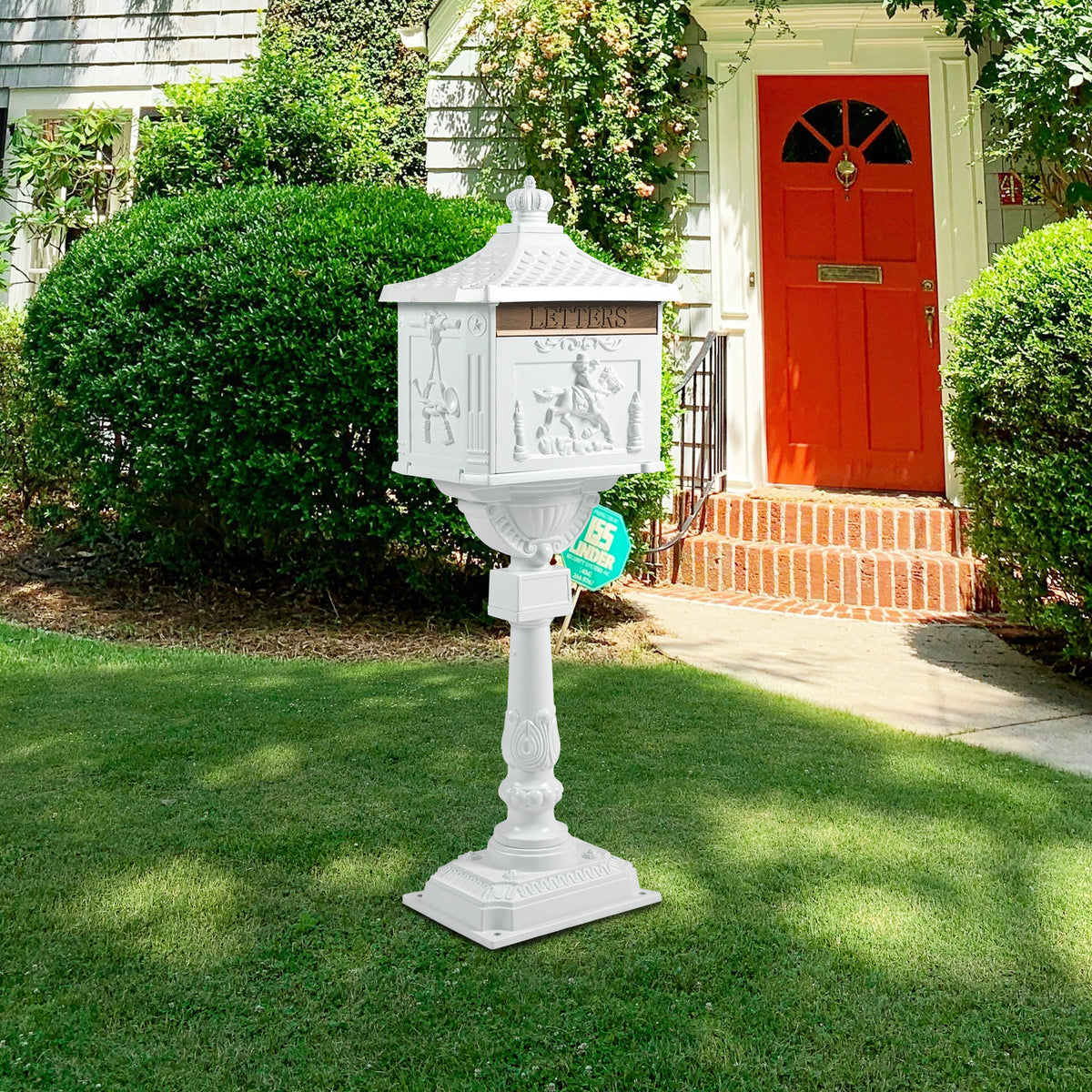Mailbox Cast Aluminum White Mail Box Postal Box Security Heavy Duty White Aluminium