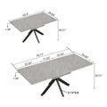 Scalable Dining Table Table Set For 6 8 Person For Dining Room,C Shaped Tube Soft Padded Armless Dining Chairs And Very Large Dining Room Table Kitchen Table Chair Set With Metal Legs Grey Mdf Metal