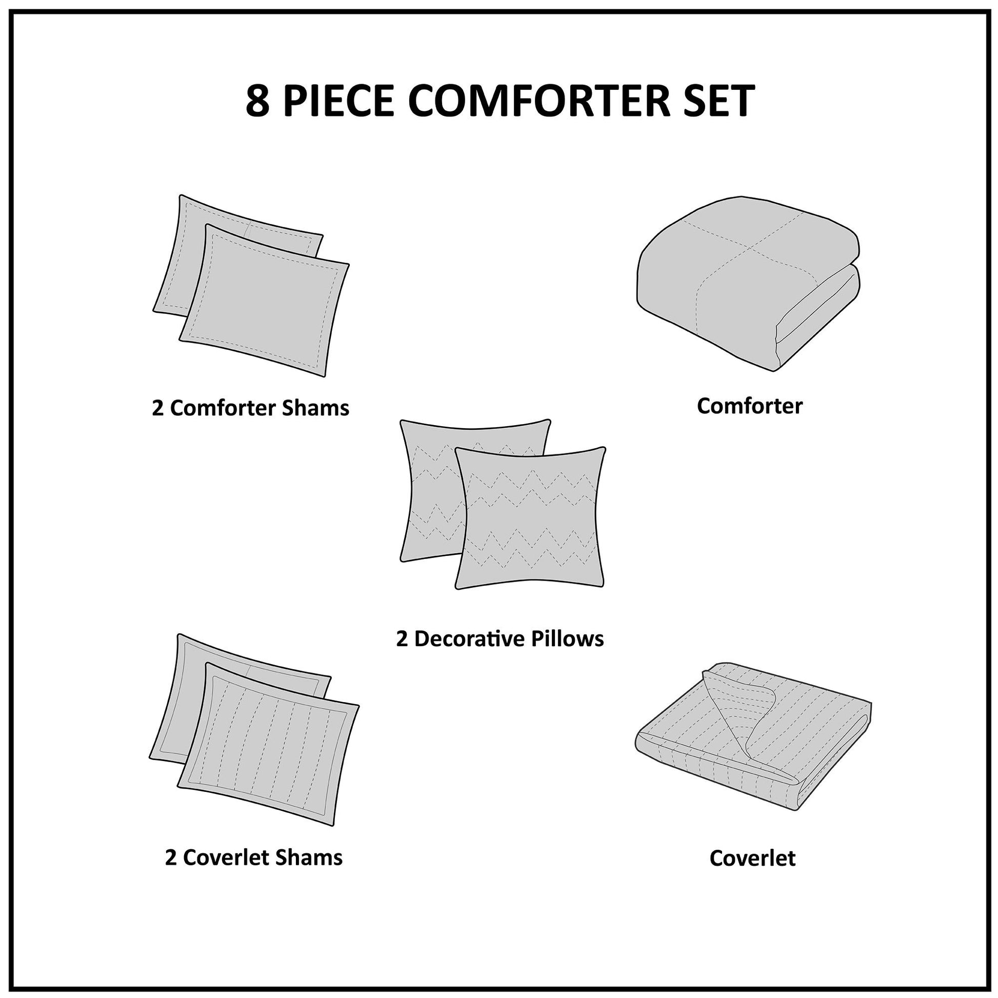 8 Piece Comforter And Quilt Set Collection Navy King Cal King King Navy Polyester