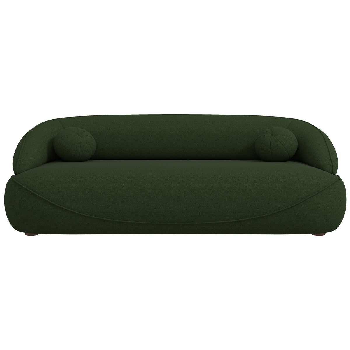 Andrew Dark Green Boucle Sofa Dark Green Wood Primary Living Space Medium Firm Mid Century Modern Foam Boucle,Solid Wood 3 Seat
