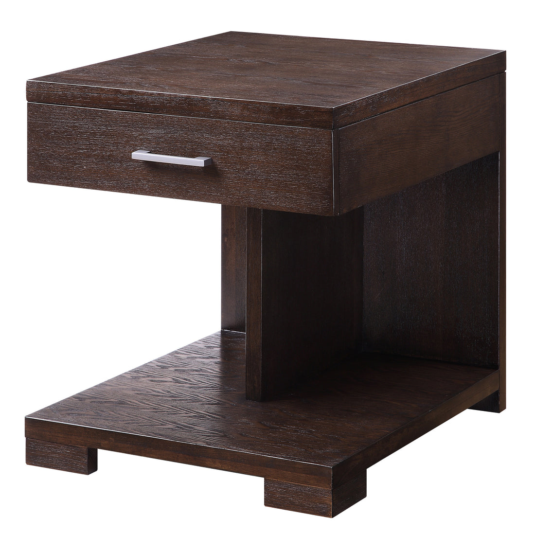 Walnut 1 Drawer End Table Walnut Primary Living Space Contemporary Poplar Drawers Rectangular Wood