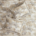 7 Piece Textured Cotton Blend Comforter Set Gray King King Multicolor Polyester