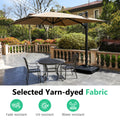 10 Ft Cantilever Patio Umbrella With 360 Rotation & Tilt Adjustment, Square Outdoor Offset Umbrella With Aluminum Pole Without Base Khaki Khaki Fabric