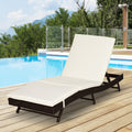 Outsunny Patio Chaise Lounge, Pool Chair With 5 Position Adjustable Backrest & Cushion, Outdoor Pe Rattan Wicker Sun Tanning Seat, 78.75